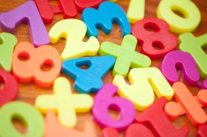 Colourful plastic numbers